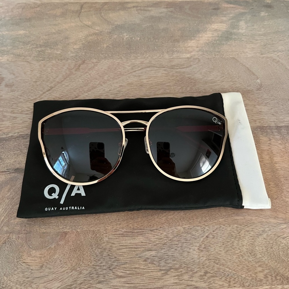 Quay Australia Cherry Bomb Gold Sunglasses
